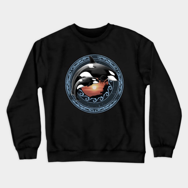 Orca Killer Whale Crewneck Sweatshirt by NicGrayTees